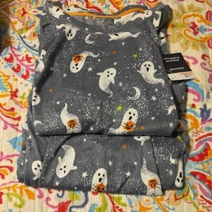 Gray Ghost Print Pajama Set
